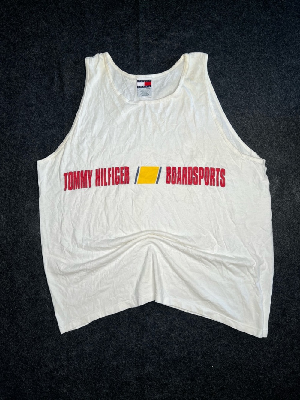 Tommy Hilfiger Boardsports Men's XL White 100%‎ Cotton Lightweight Logo Tank Top
